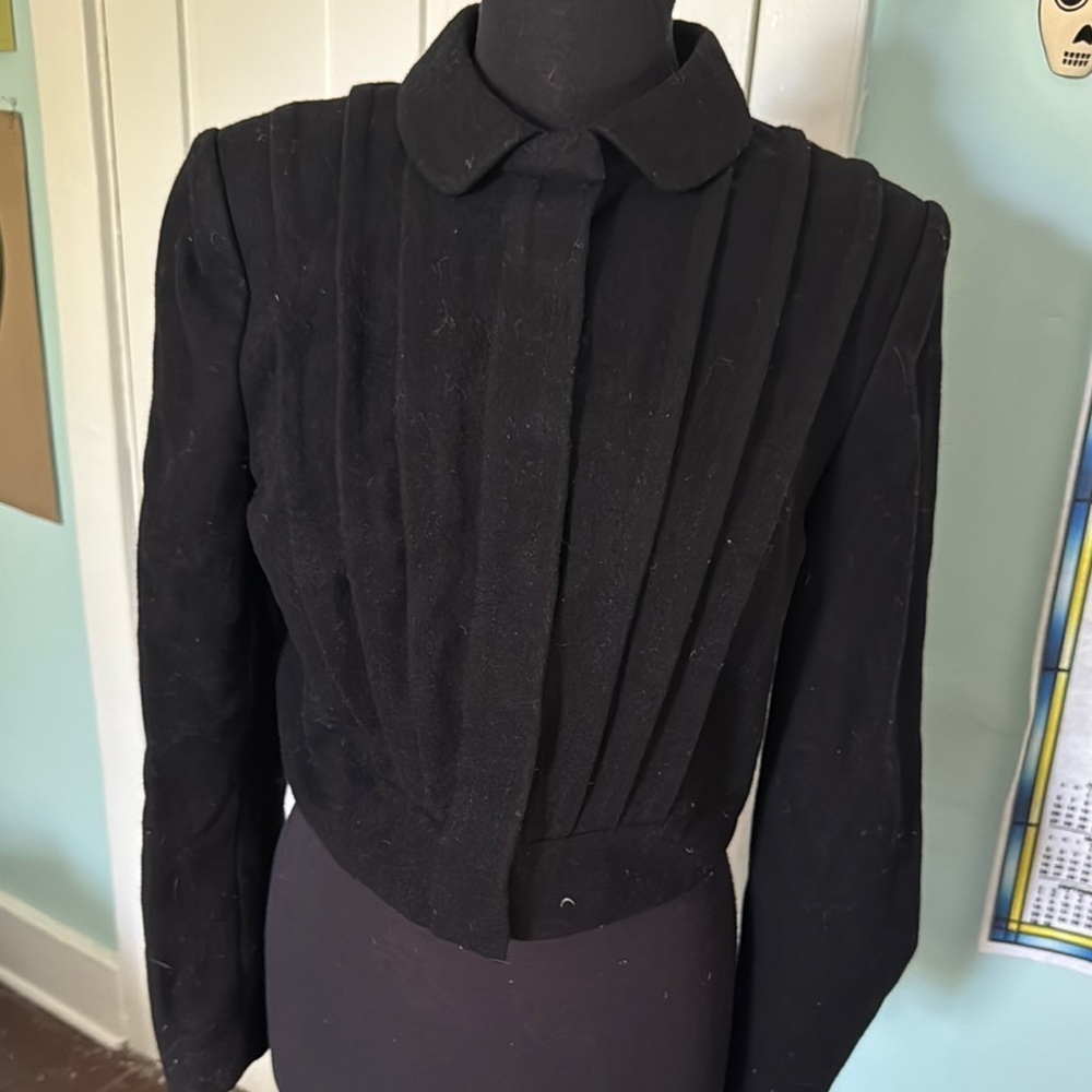Twenty8Twelve snap Victorian style pleated, long sleeve lined blazer jacket 10